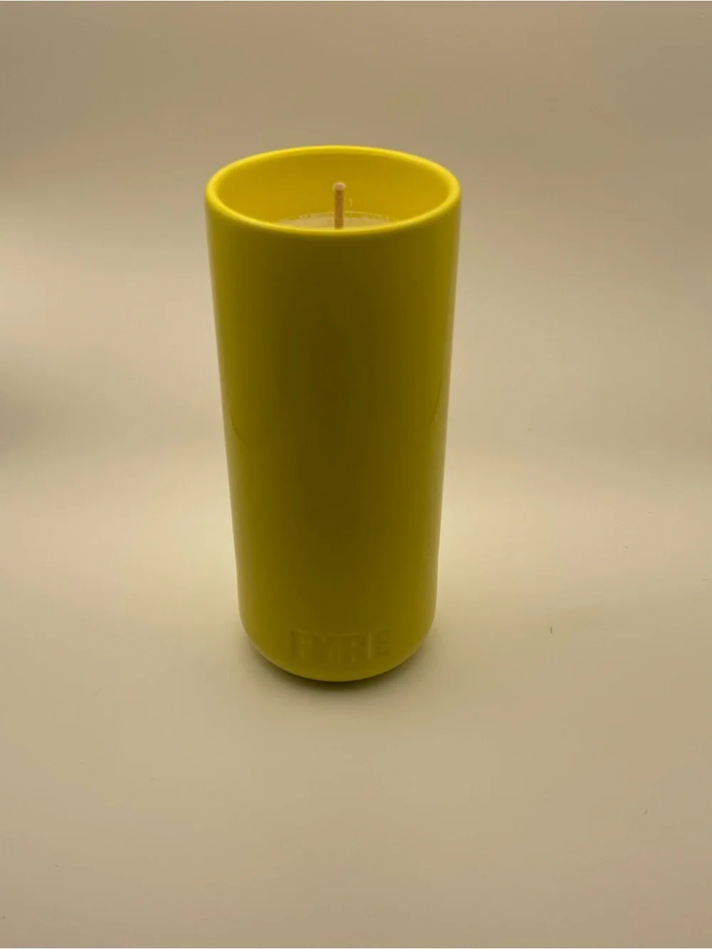 Vegan Soy Candle in Yellow Ceramic Vase